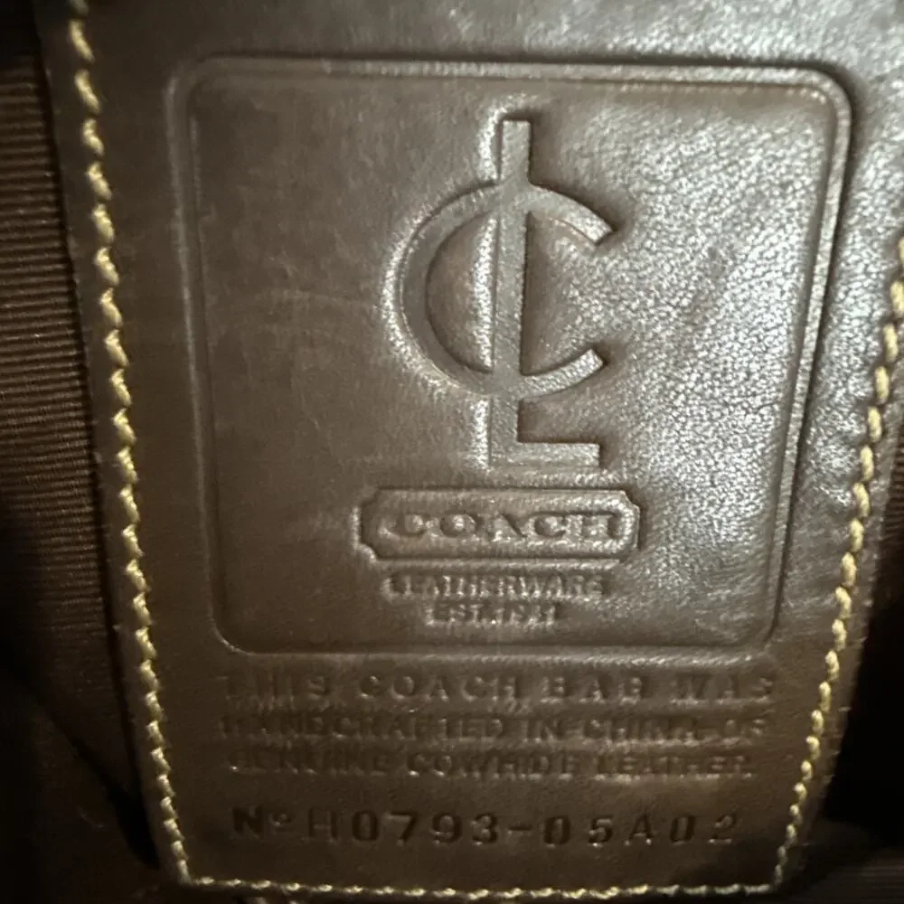 Coach #05A02 Leatherware Messenger Crossbody Dark Brown Laptop Bag X